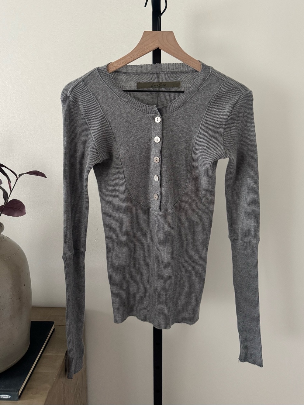 Enza Costa Ribbed Long Sleeve Tee